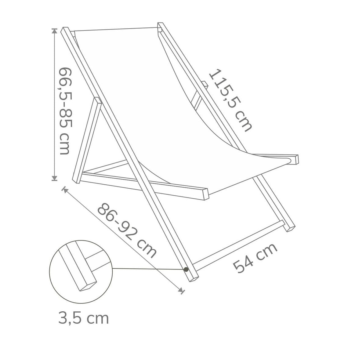 Holz Liegestuhl Wavy