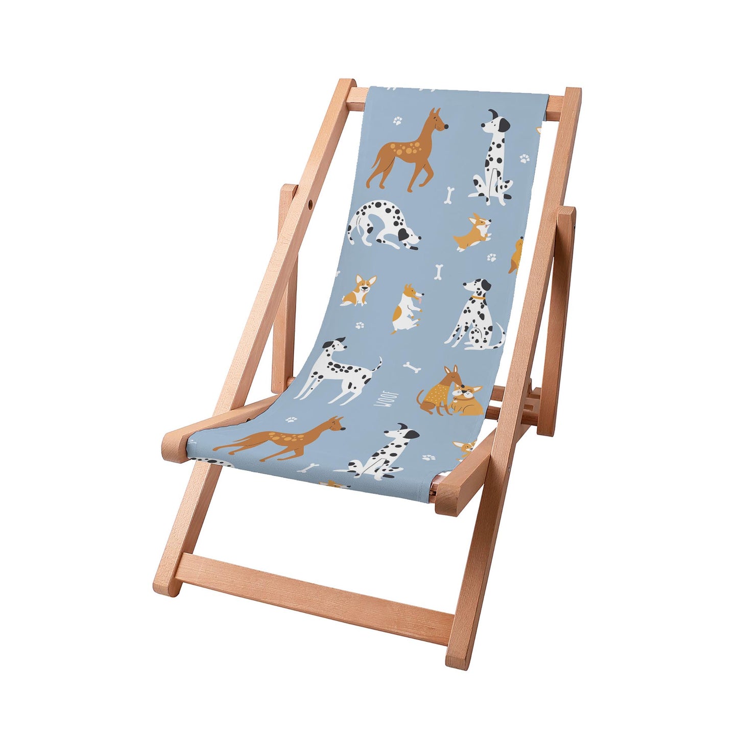 Liegestuhl für Kinder Blue Cartoon Dogs