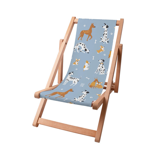 Liegestuhl für Kinder Blue Cartoon Dogs