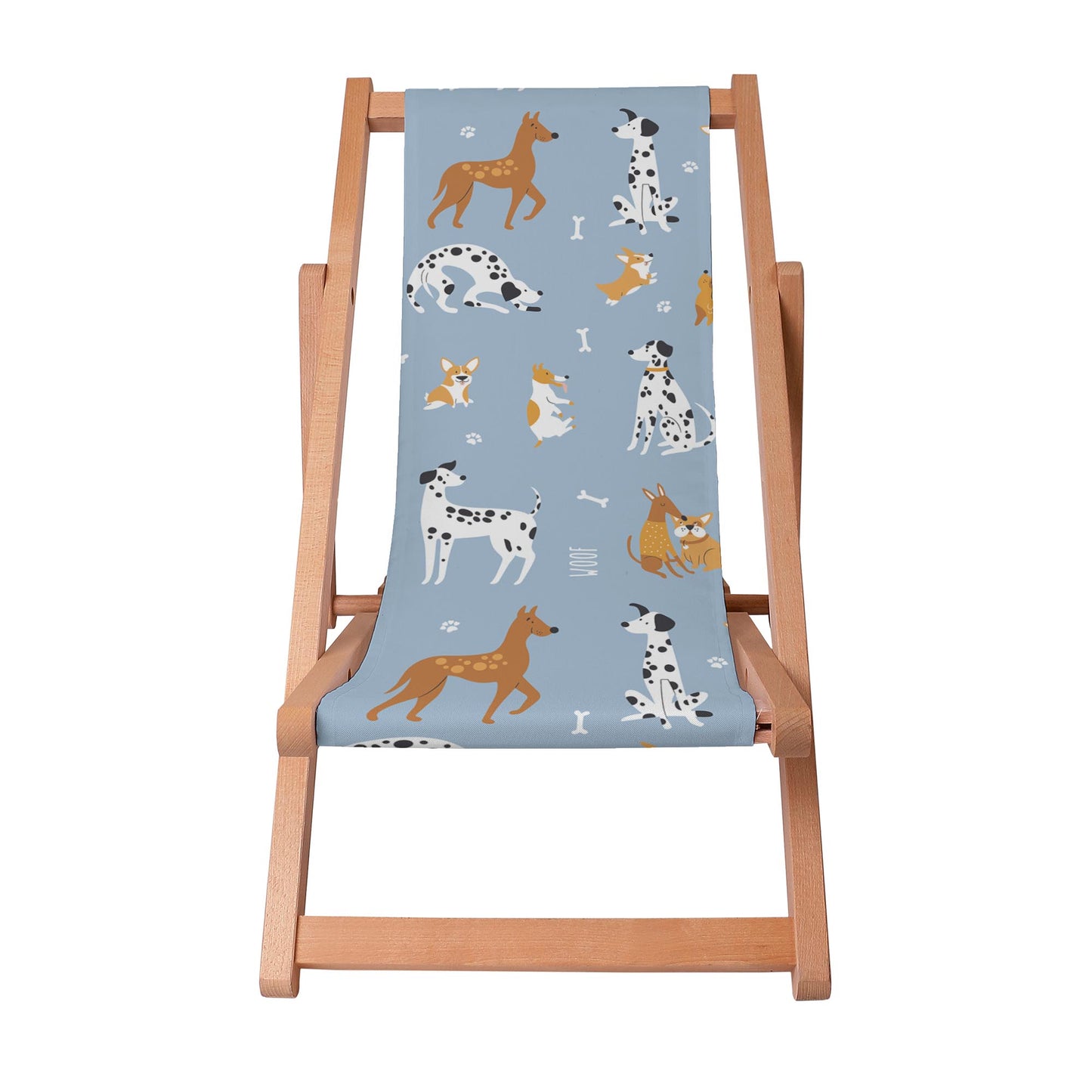 Liegestuhl für Kinder Blue Cartoon Dogs