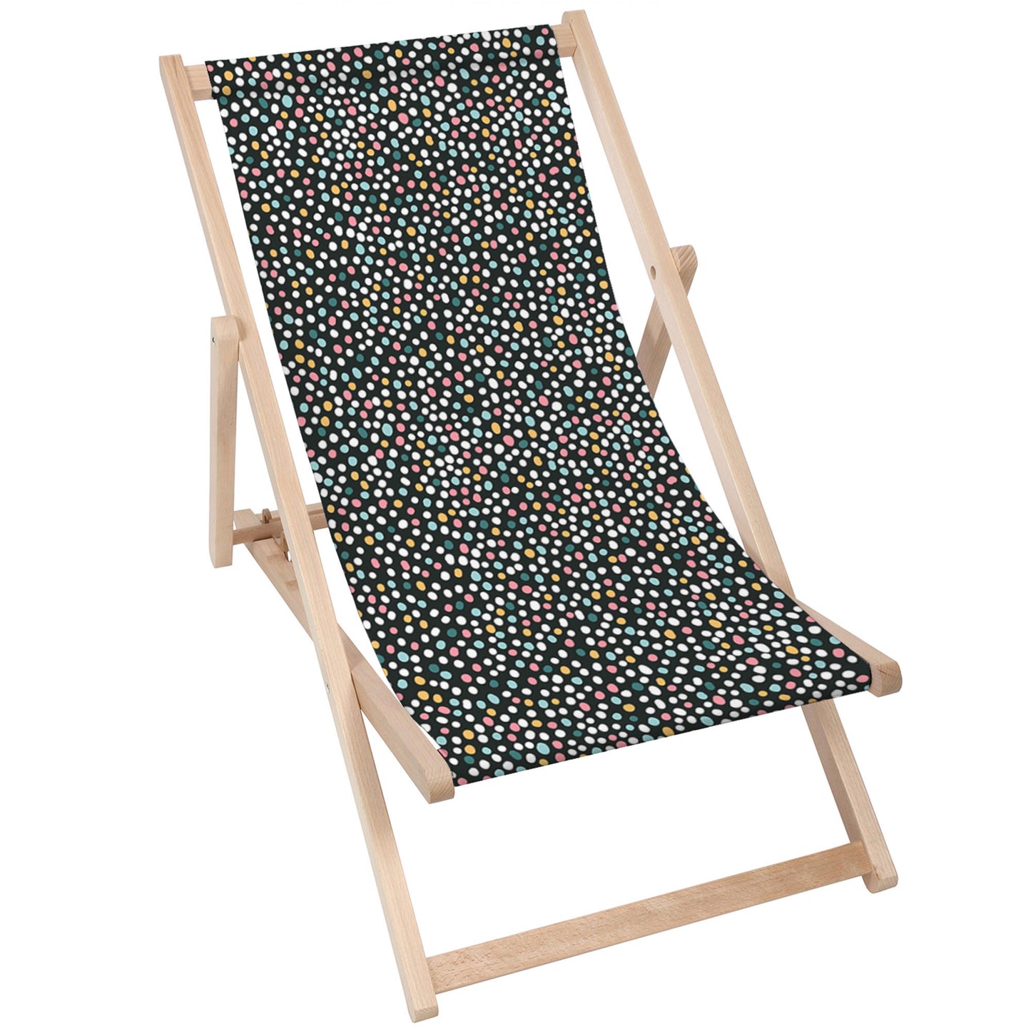 Holz Liegestuhl Multicolor Polka Dots