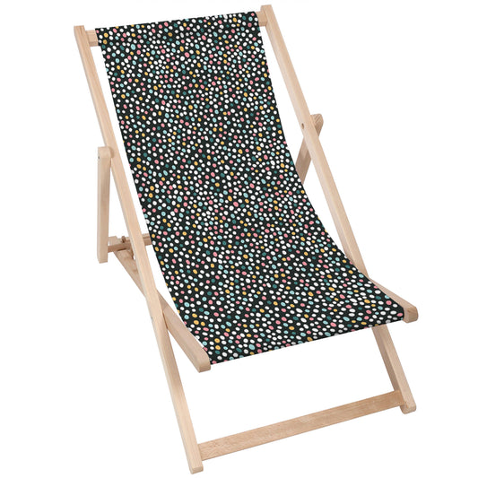 Holz Liegestuhl Multicolor Polka Dots