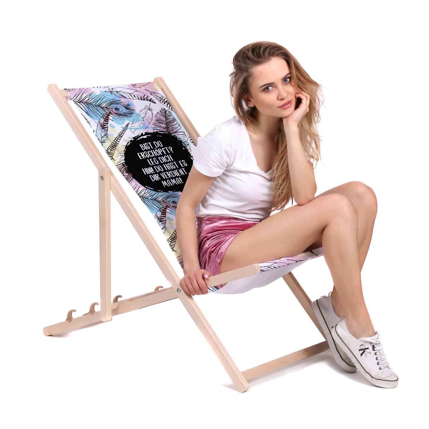 Holz Liegestuhl Bist Du Erschöpft? Leg Dich Hin! Du Hast Es Dir Verdient, Mama!