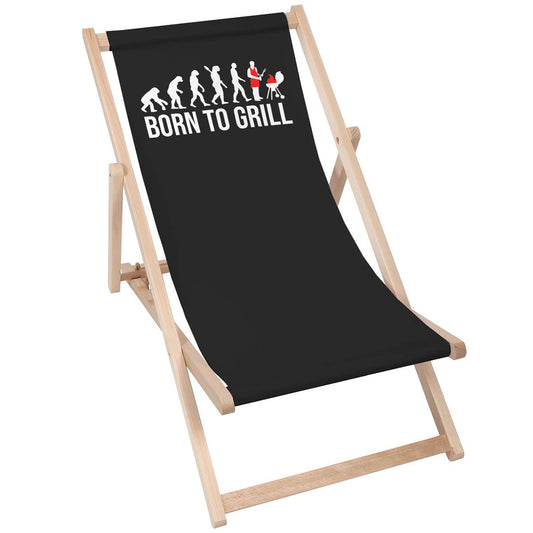 Holz Liegestuhl Born To Grill