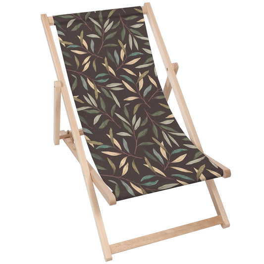 Holz Liegestuhl Retro Leaves