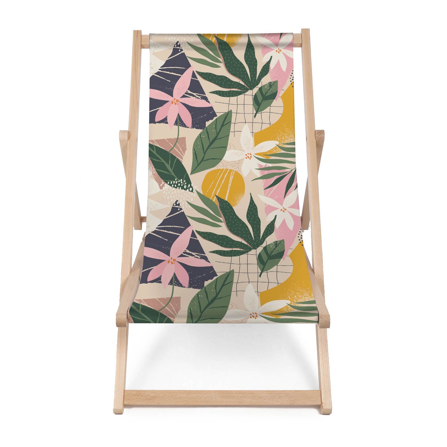 Holz Liegestuhl Collage Floral