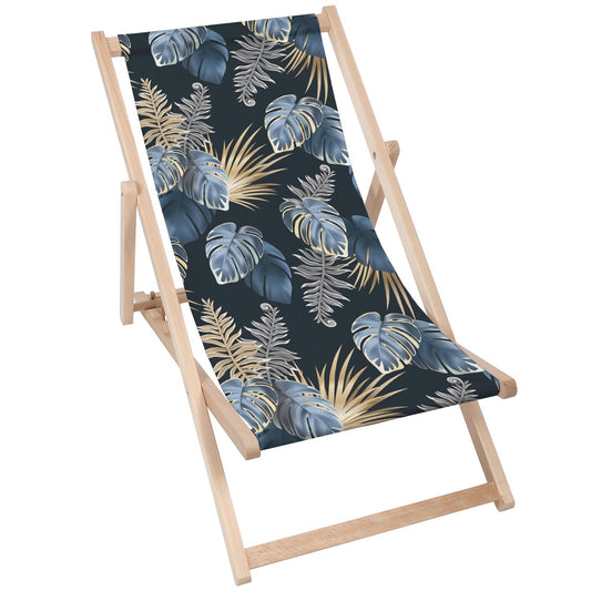 Holz Liegestuhl Blue And Gold Tropical