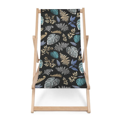Holz Liegestuhl Tropical Palm Leaves