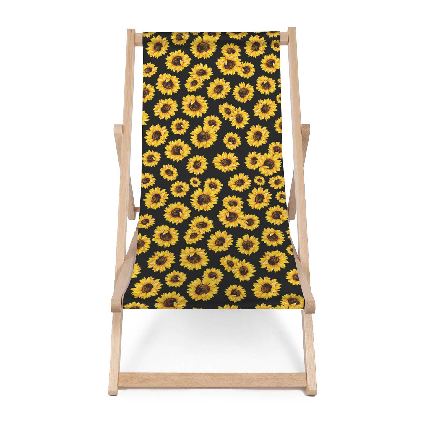 Holz Liegestuhl Sunflowers Black