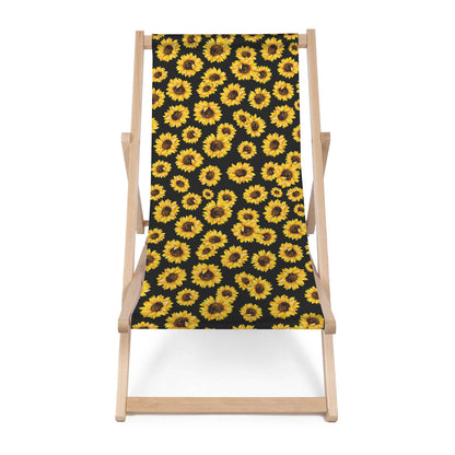 Holz Liegestuhl Sunflowers Black