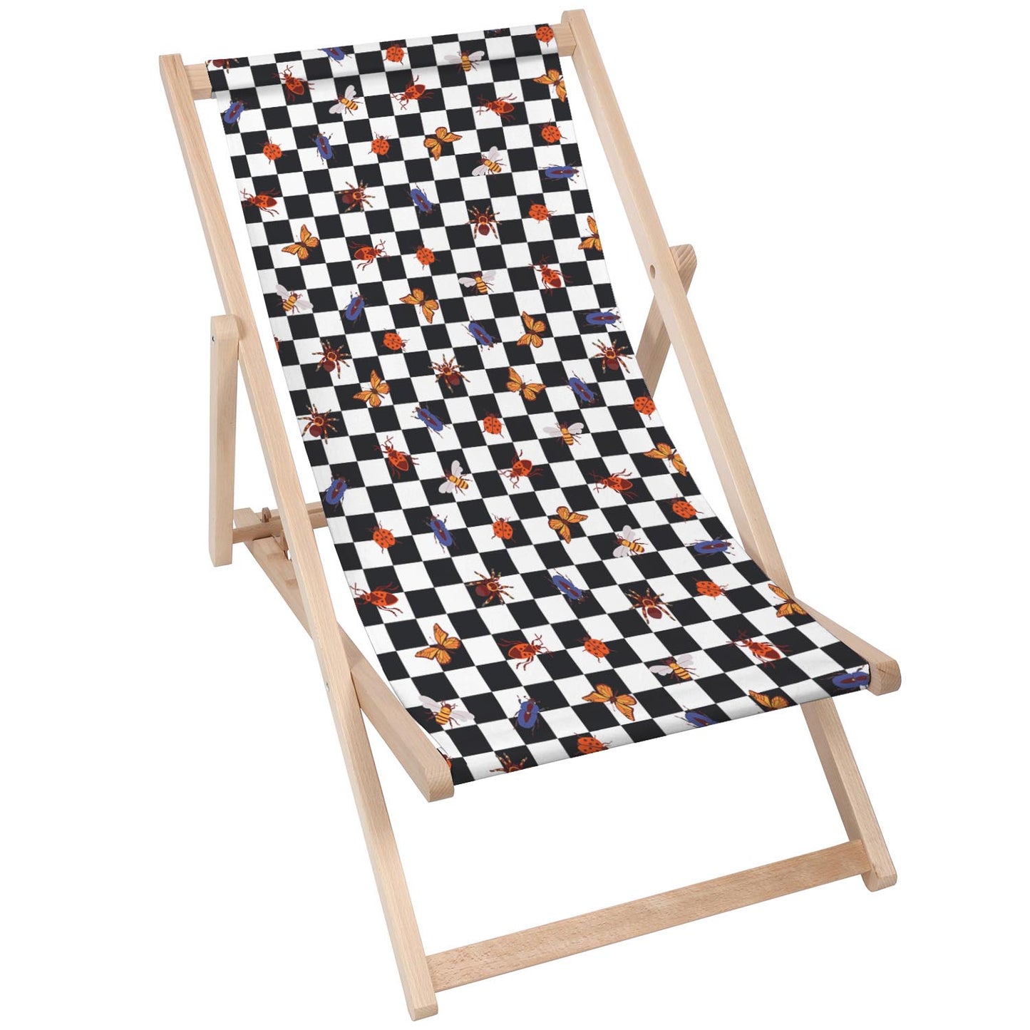 Holz Liegestuhl Checkered Bugs