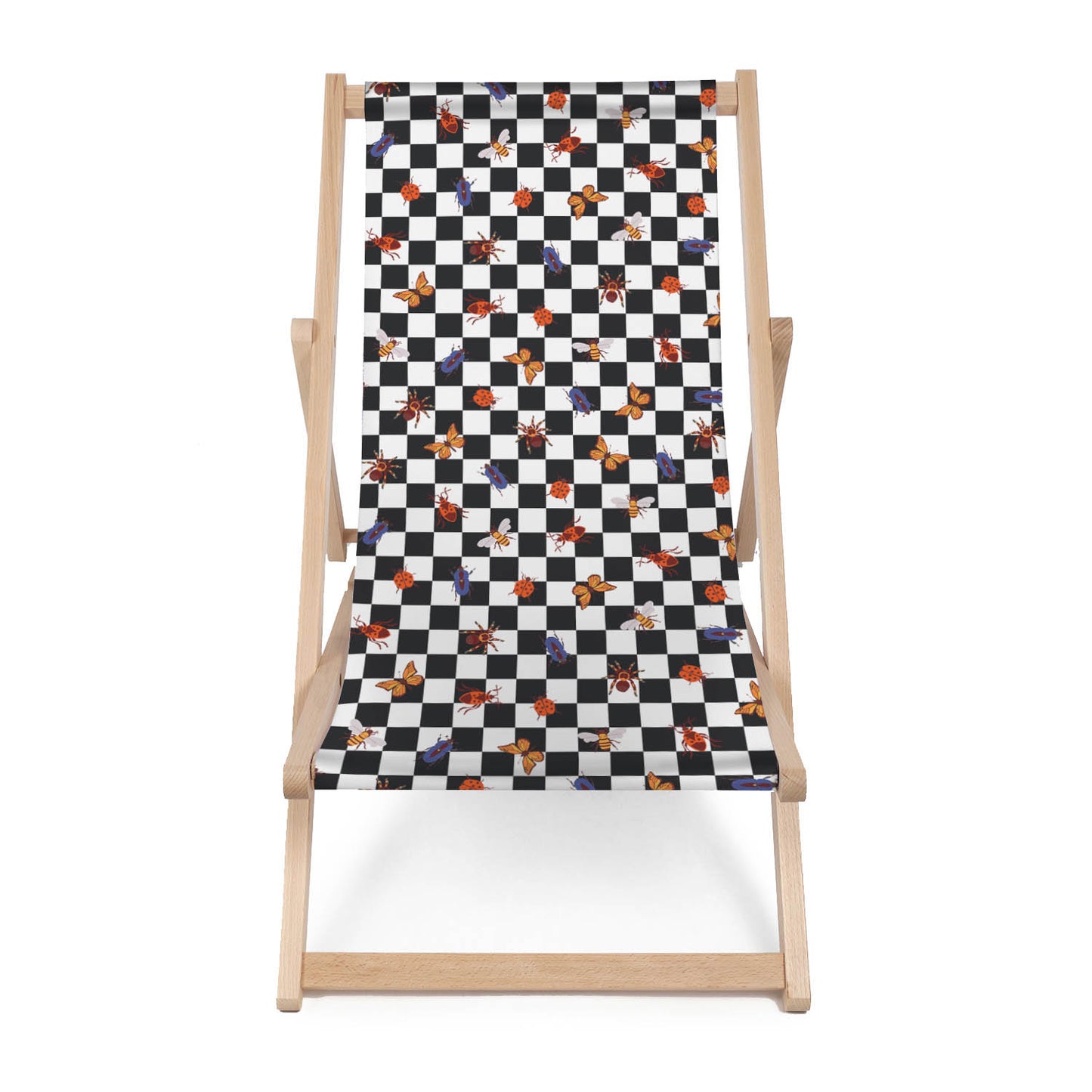Holz Liegestuhl Checkered Bugs