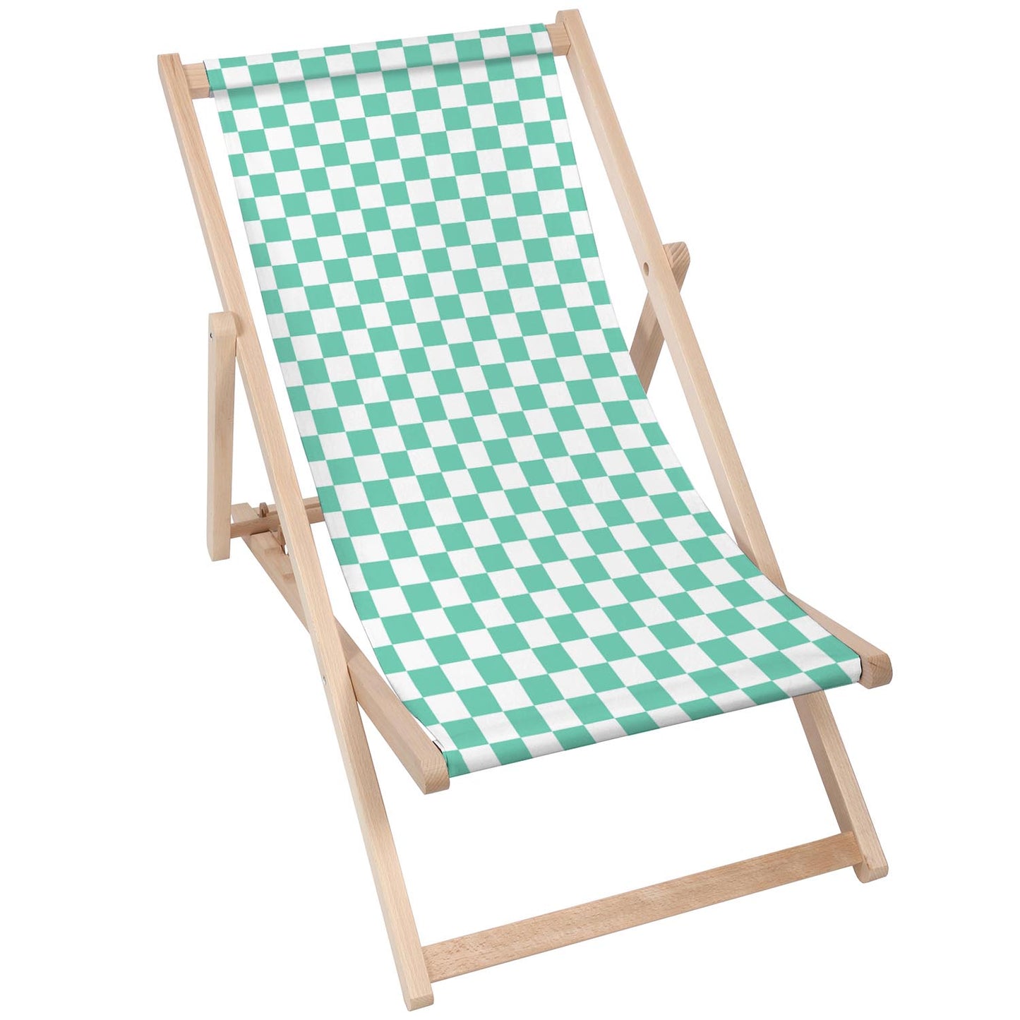 Holz Liegestuhl Checkered Green