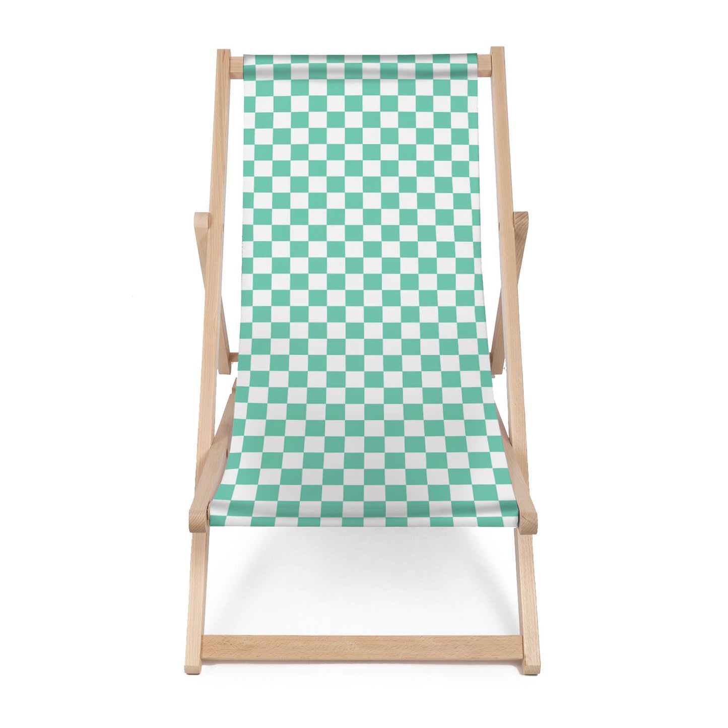 Holz Liegestuhl Checkered Green