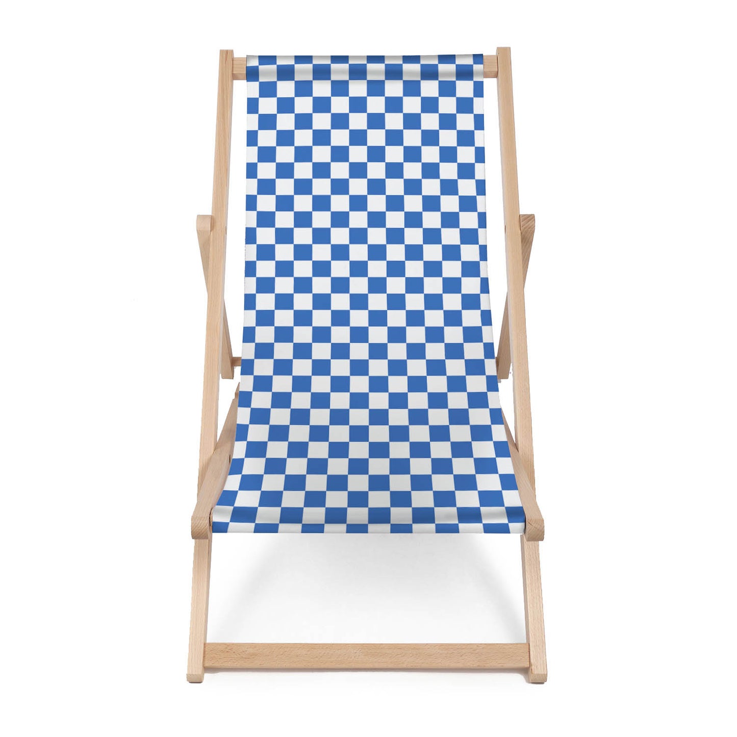 Holz Liegestuhl Checkered Blue