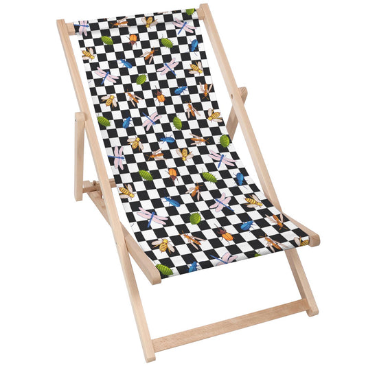 Holz Liegestuhl Checkered Insect