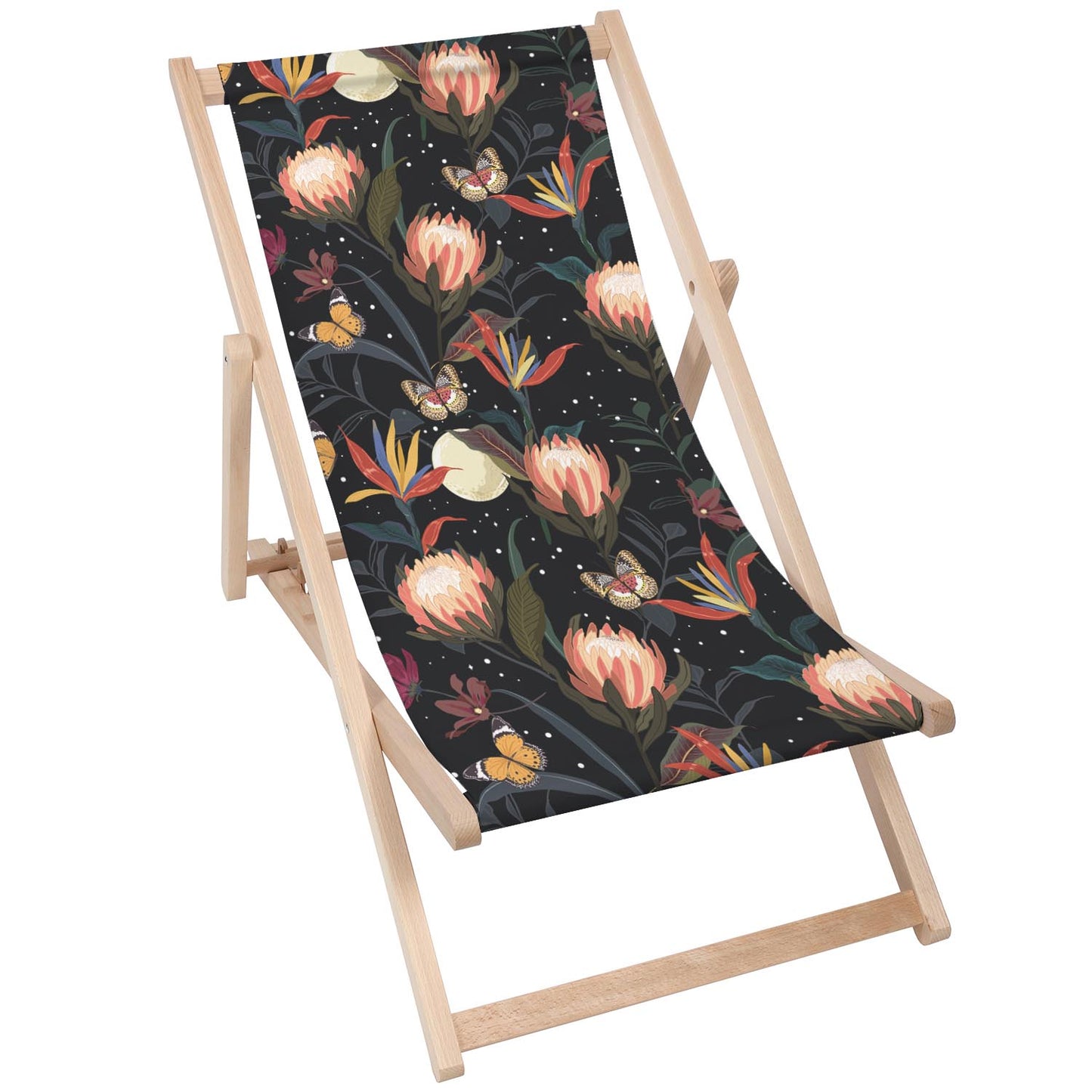 Holz Liegestuhl Protea Flowers