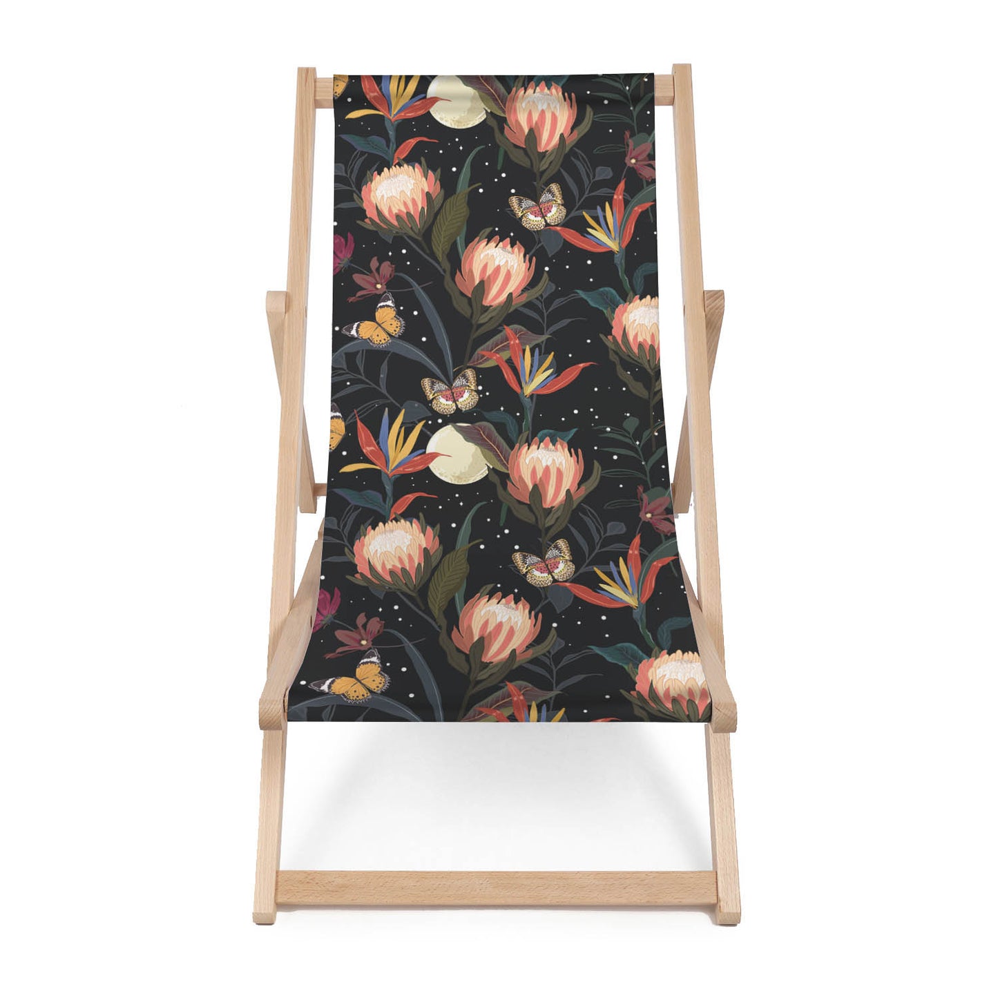 Holz Liegestuhl Protea Flowers