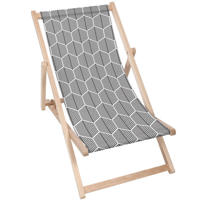 Holz Liegestuhl Hexagonal Black