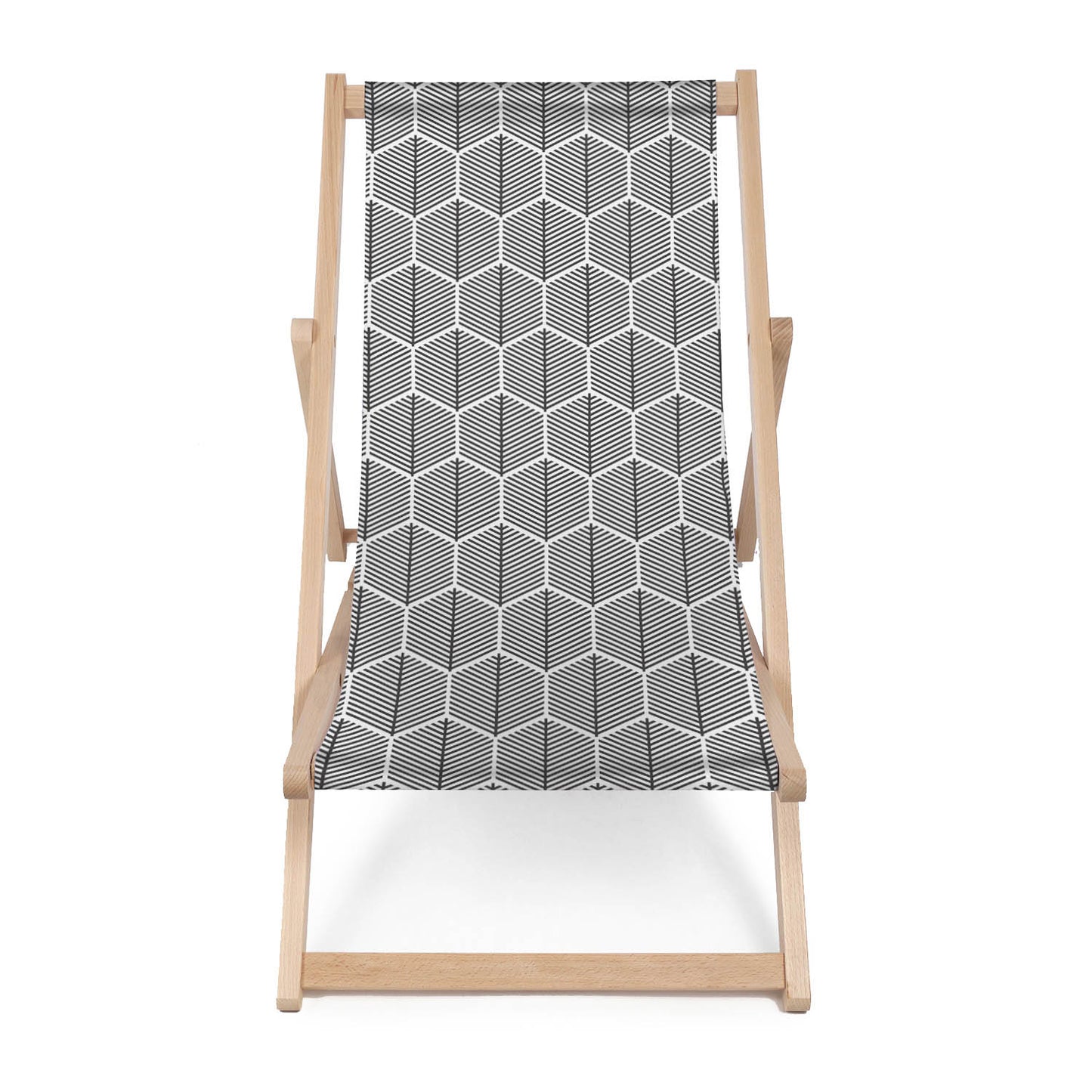 Holz Liegestuhl Hexagonal Black