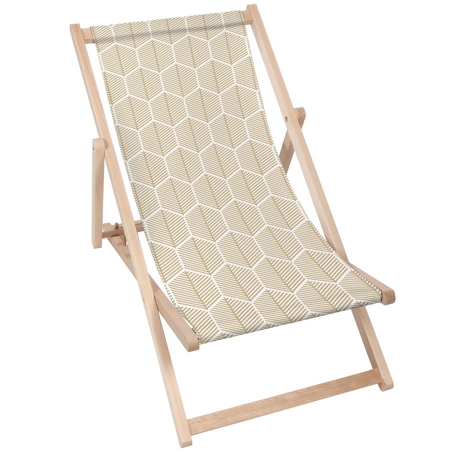 Holz Liegestuhl Hexagonal Gold