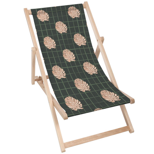 Holz Liegestuhl Monstera Lines