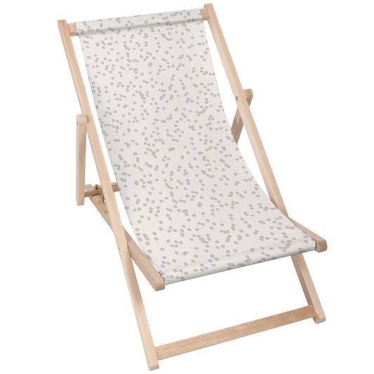 Holz Liegestuhl Beige Dots