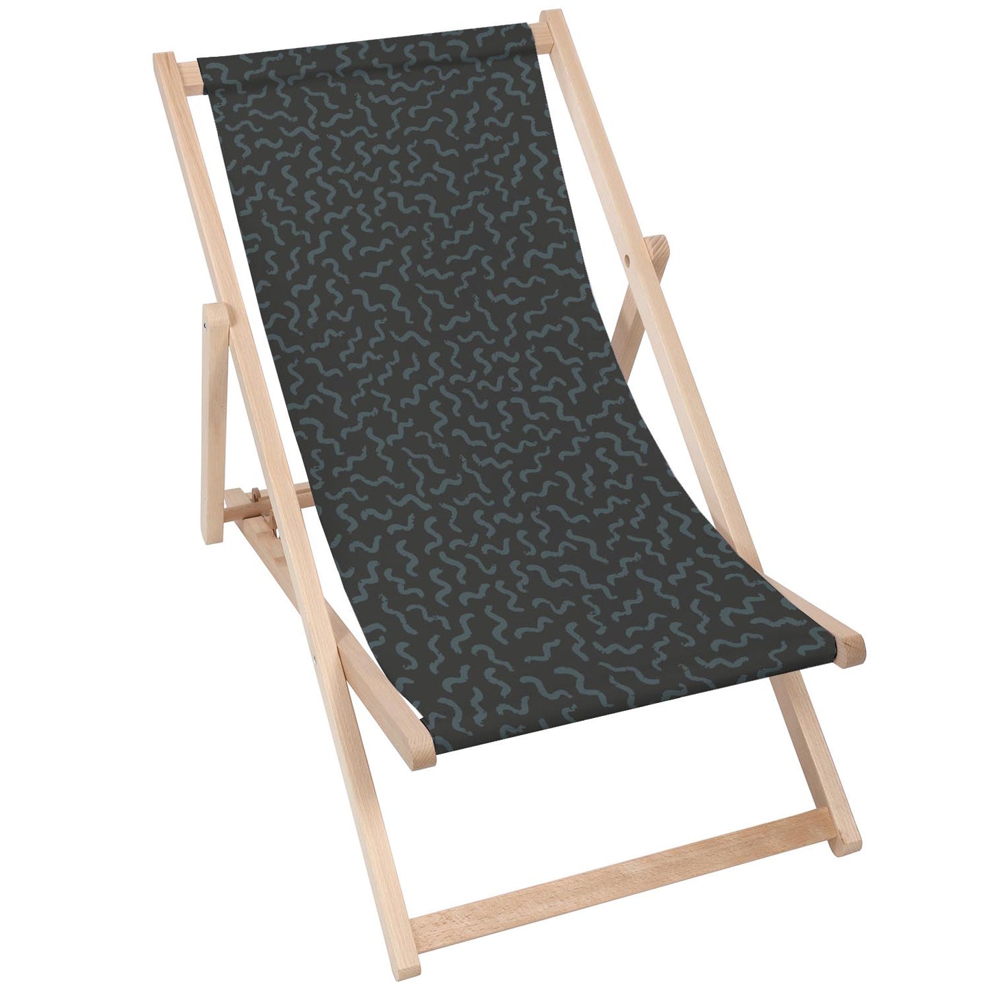 Holz Liegestuhl Black Brush