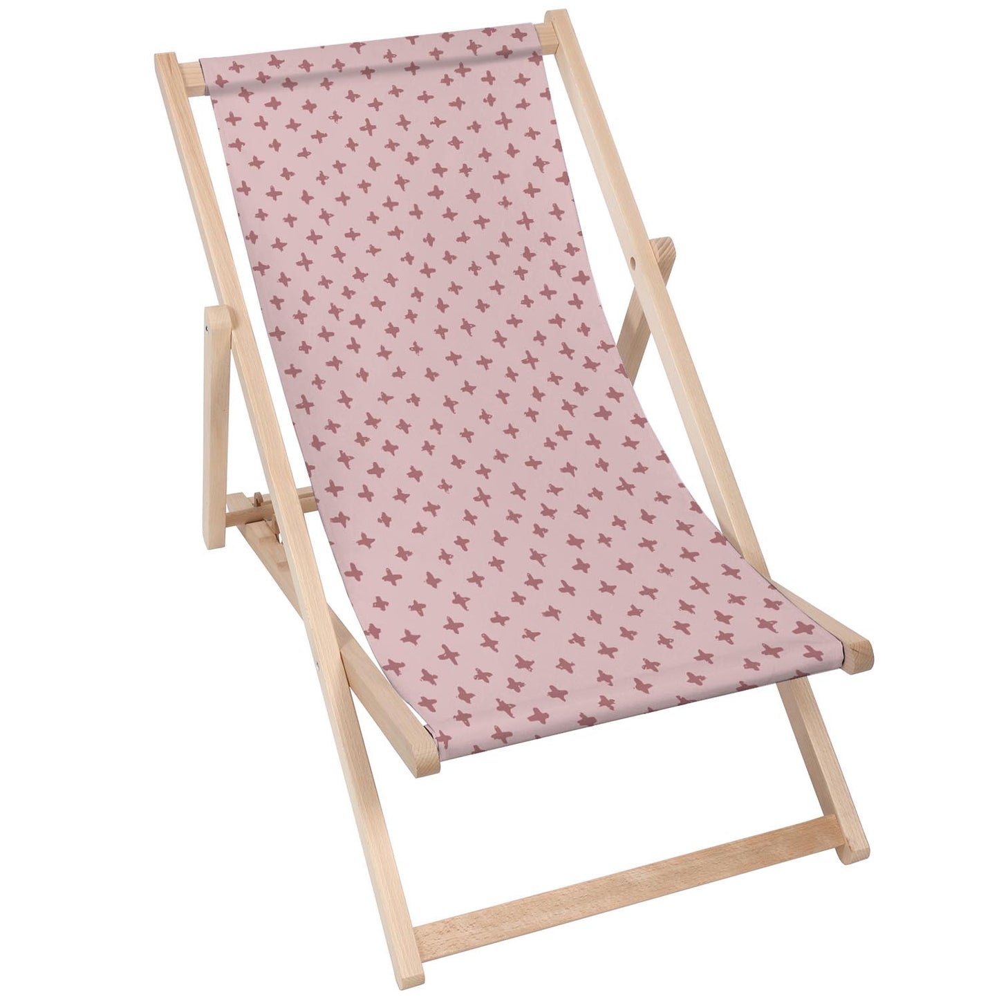 Holz Liegestuhl Pink Cross