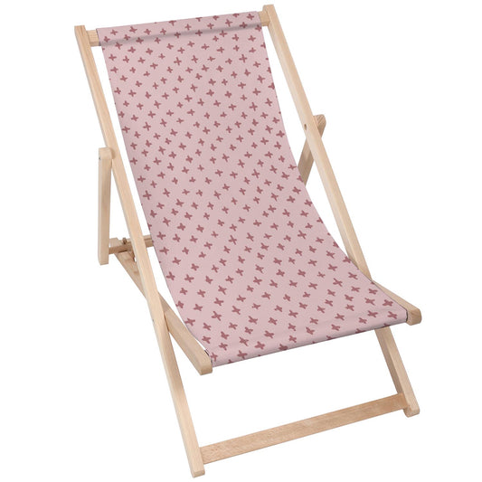 Holz Liegestuhl Pink Cross