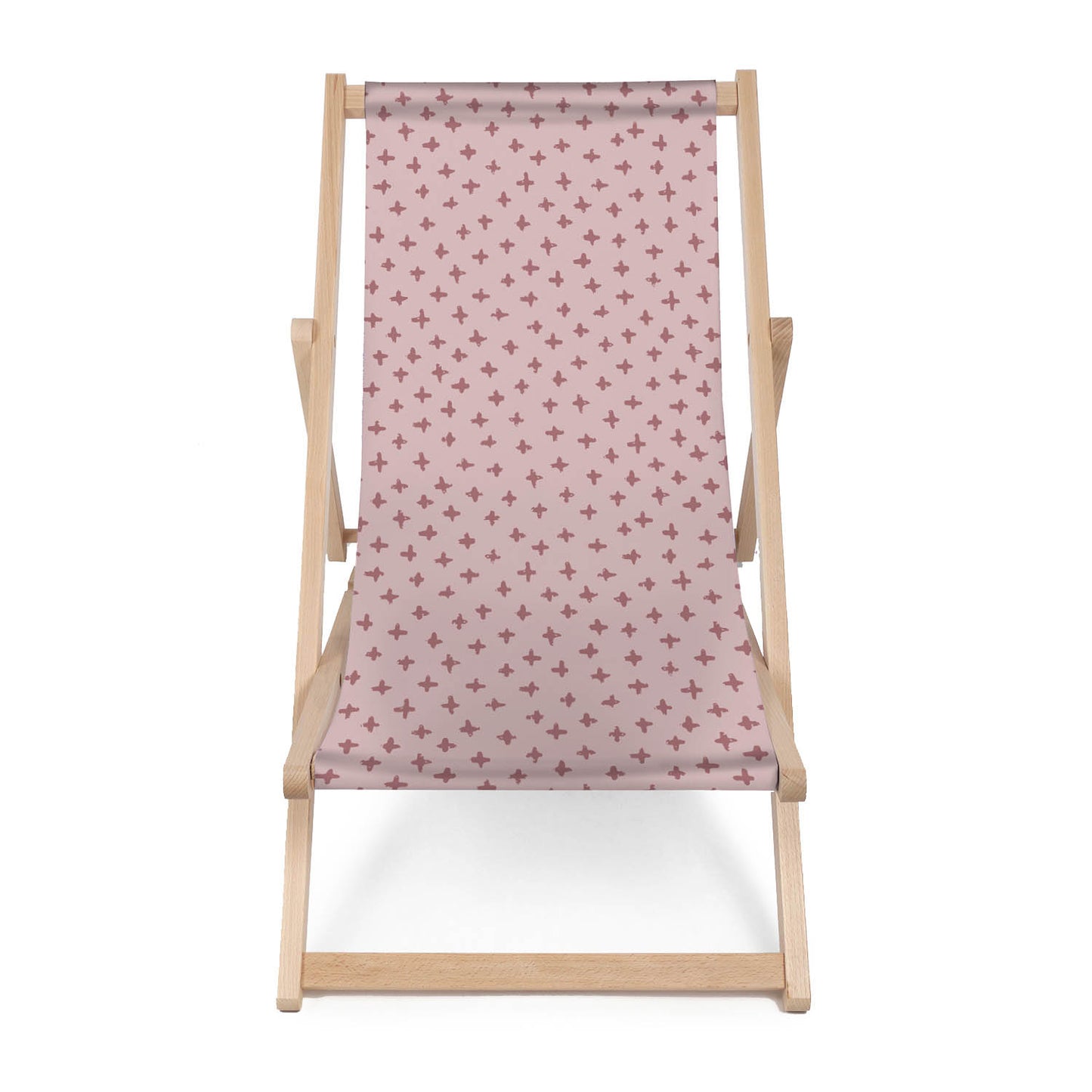 Holz Liegestuhl Pink Cross