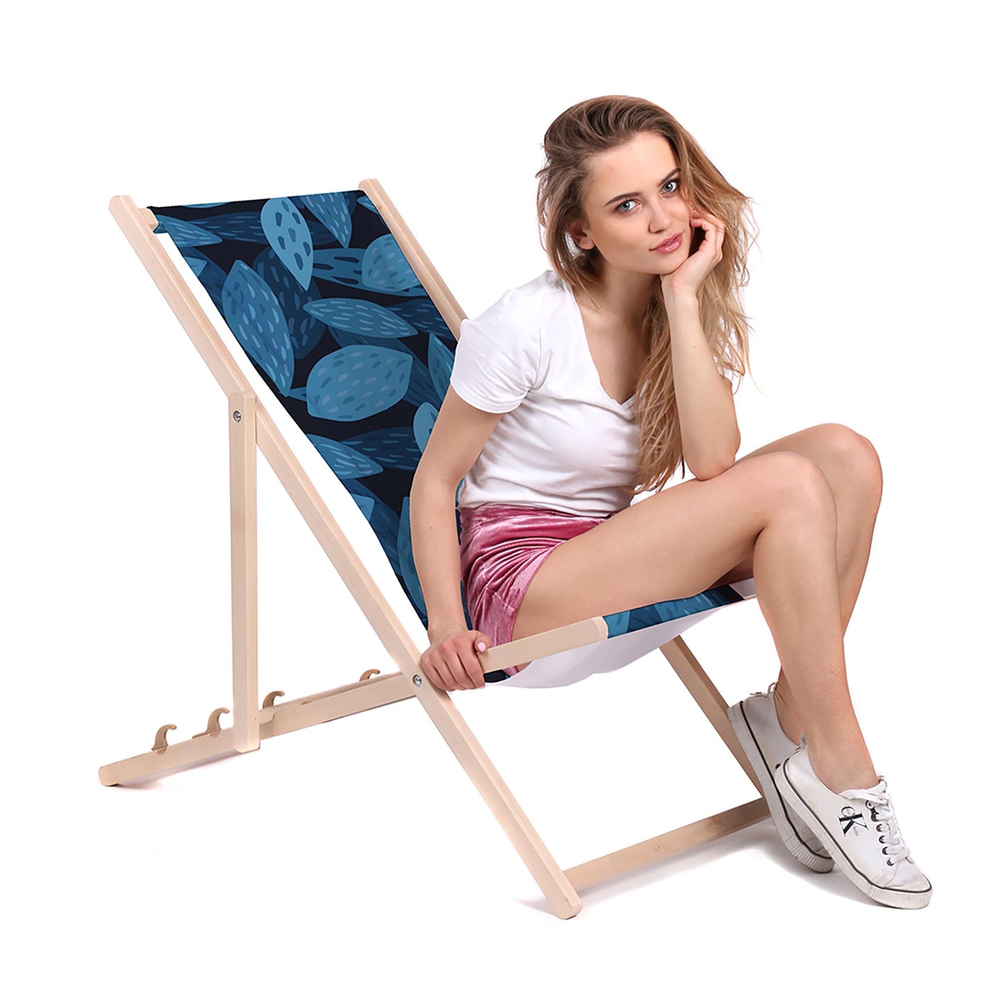 Holz Liegestuhl Blue Organic