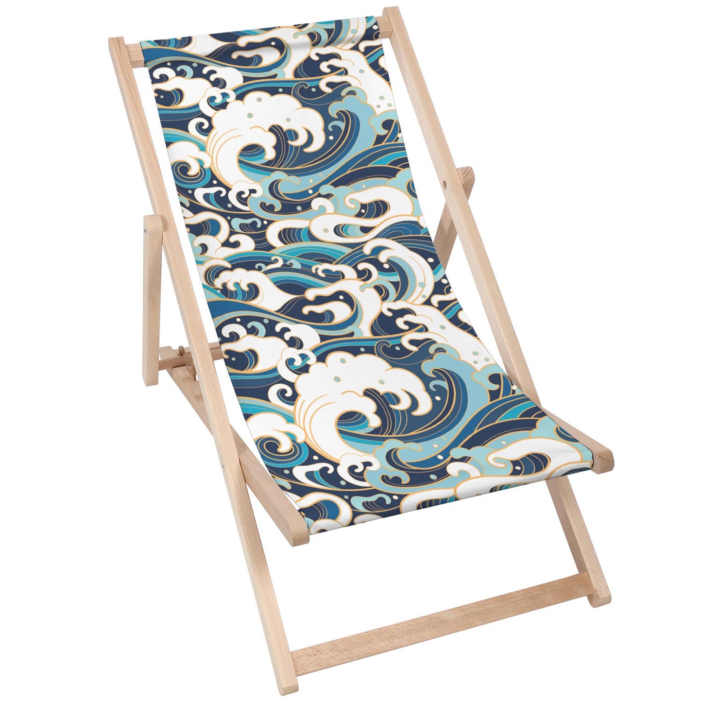 Holz Liegestuhl Japanese Waves