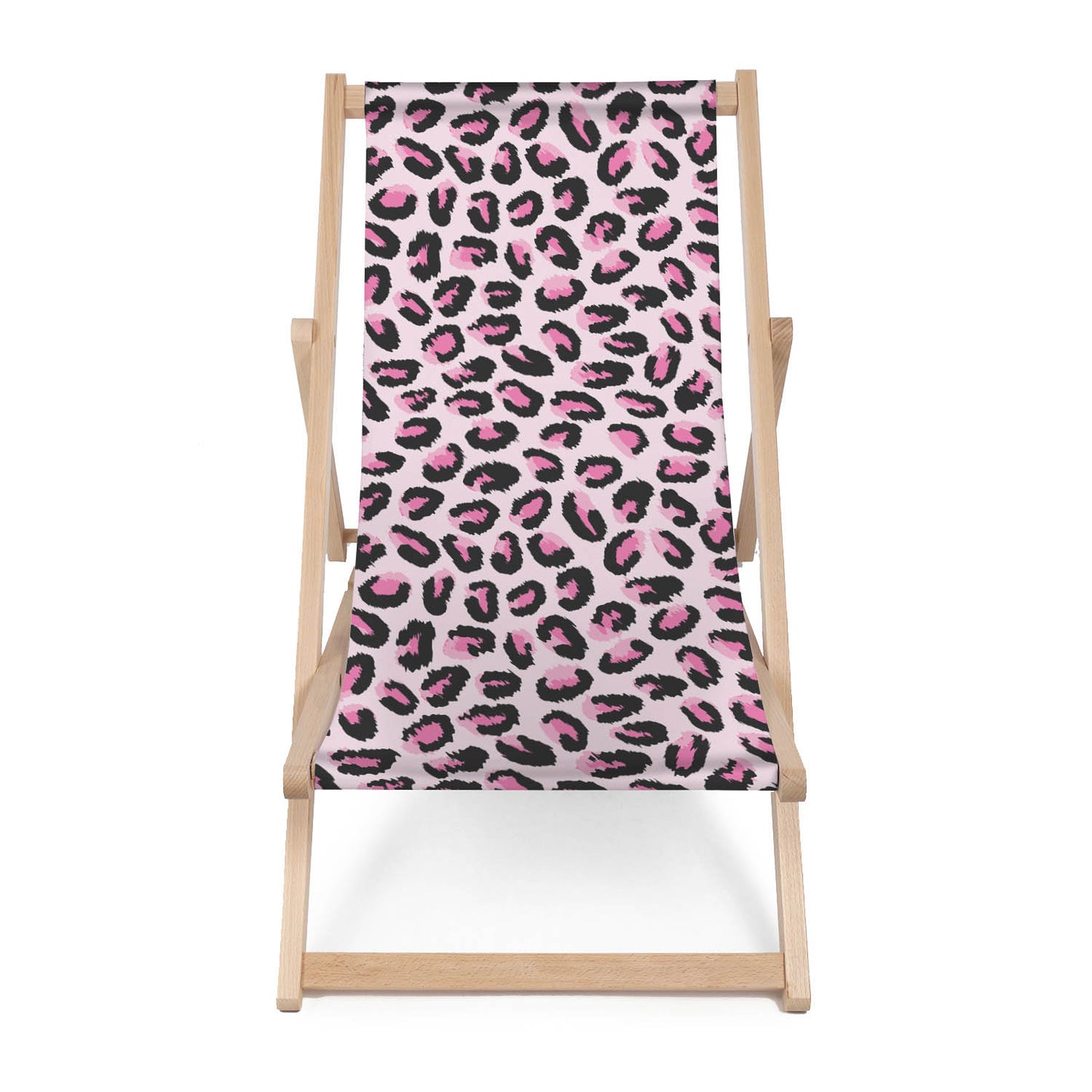 Holz Liegestuhl Pink Leo Animal Pattern