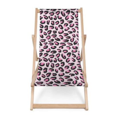 Holz Liegestuhl Pink Leo Animal Pattern