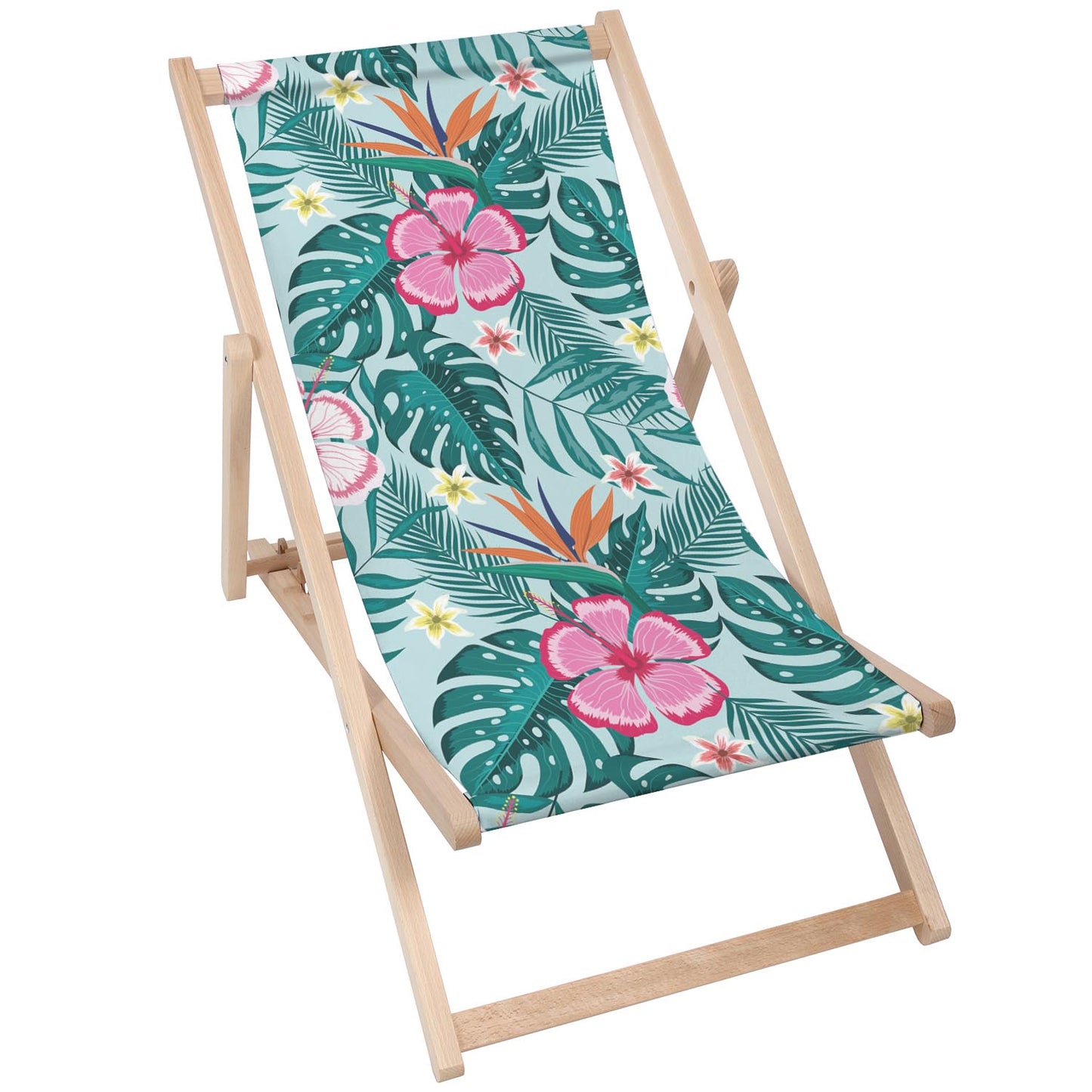 Holz Liegestuhl Neon Exotic Flowers