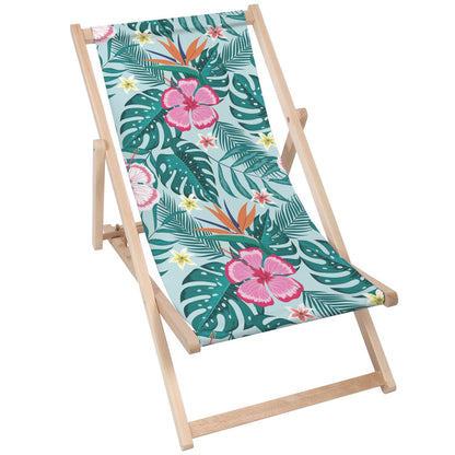 Holz Liegestuhl Neon Exotic Flowers