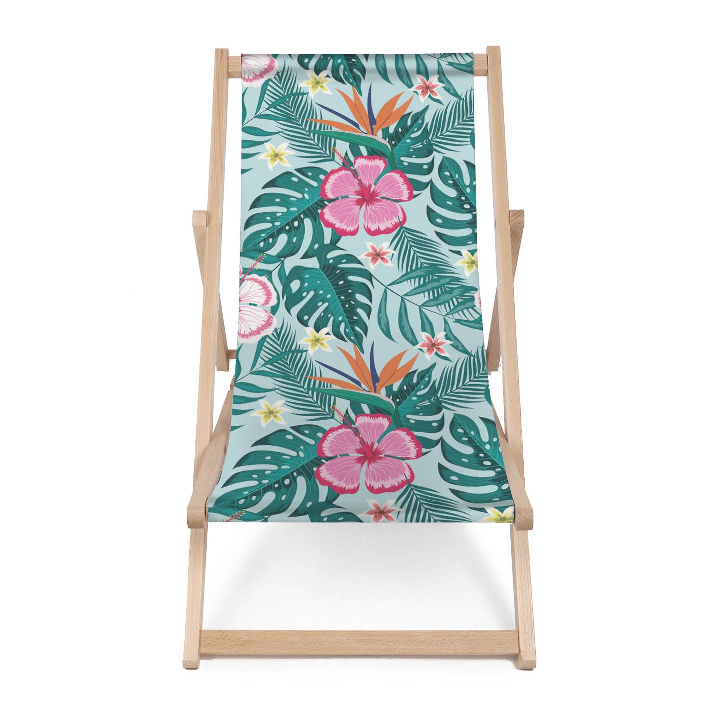Holz Liegestuhl Neon Exotic Flowers