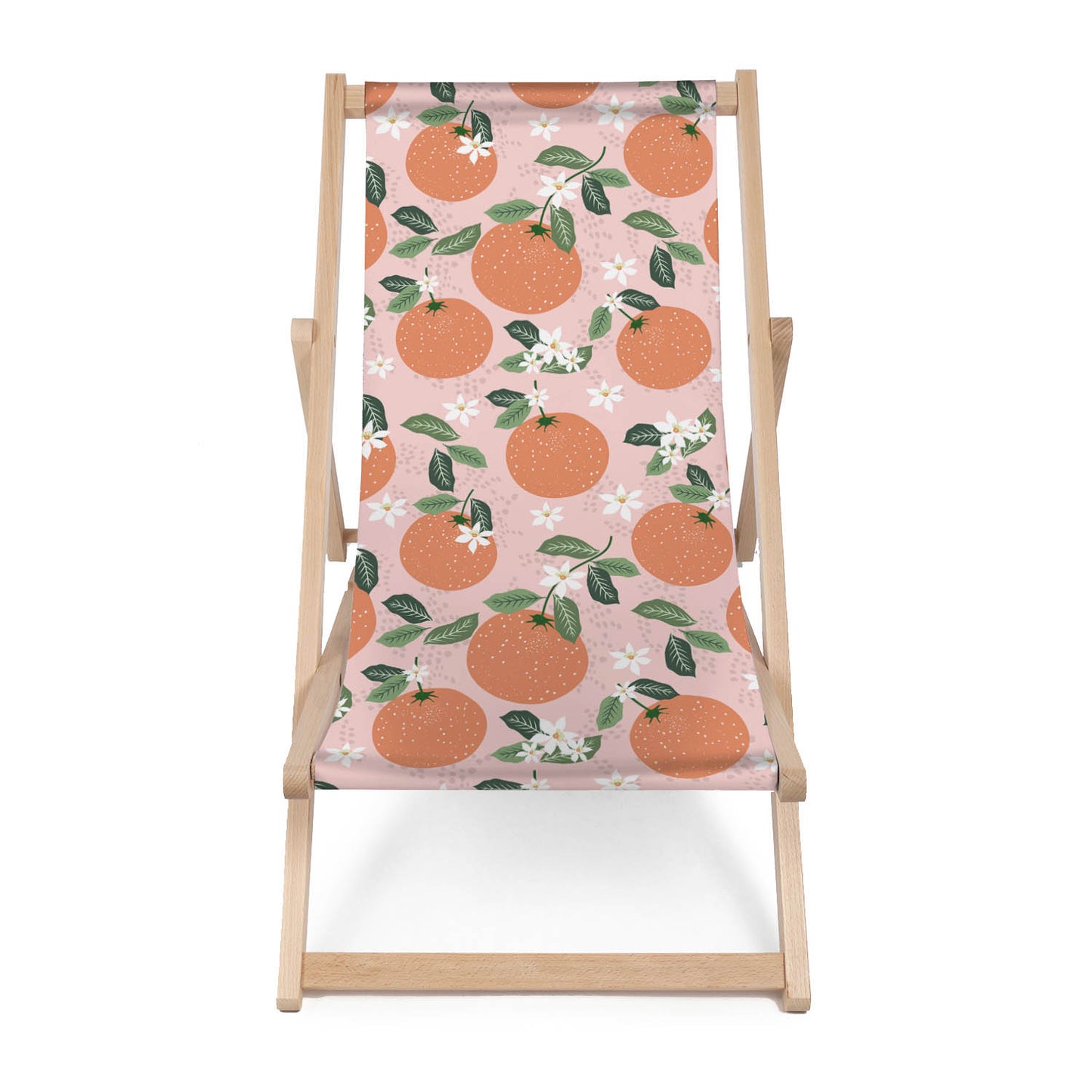 Holz Liegestuhl Orange Flowers