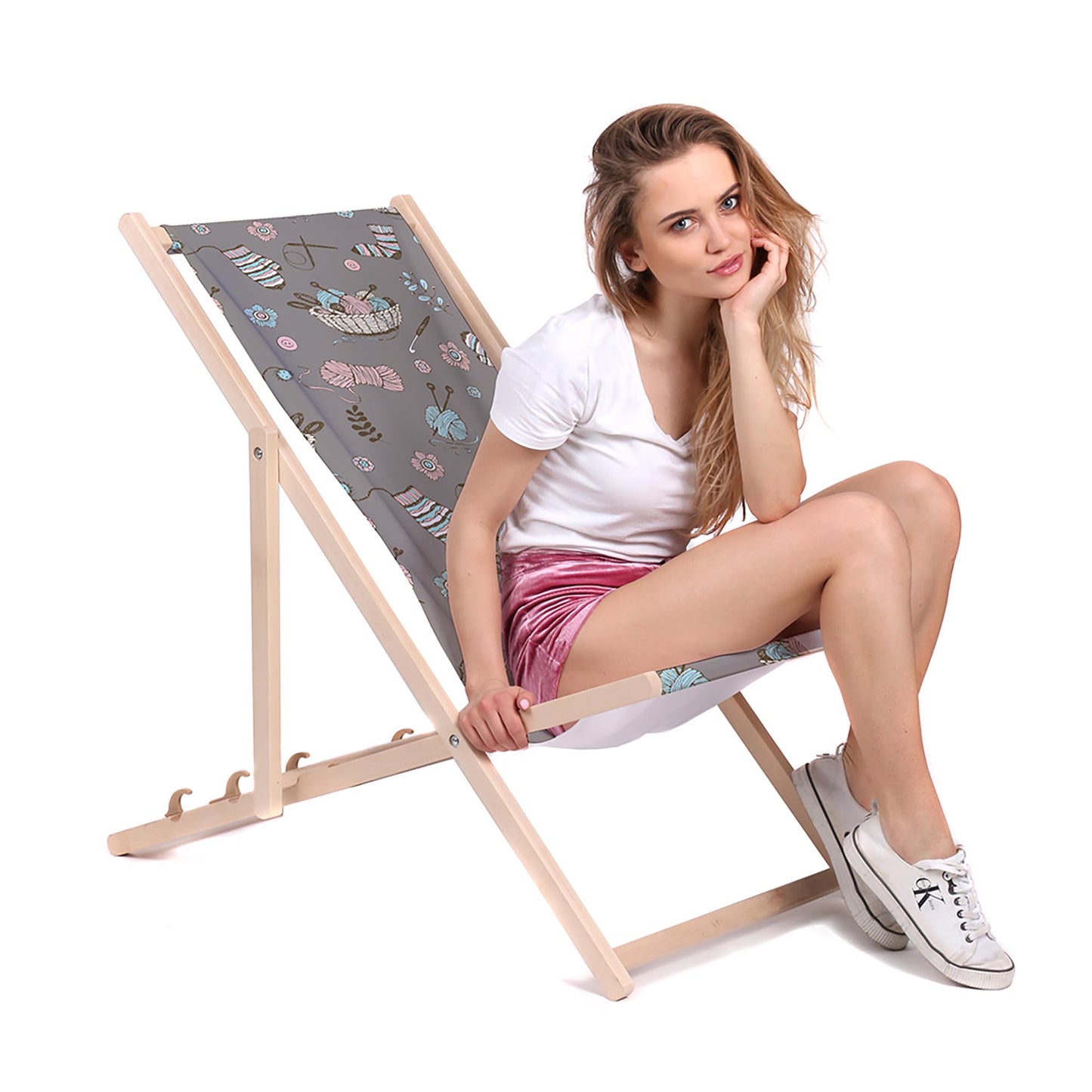 Holz Liegestuhl Knit With Me