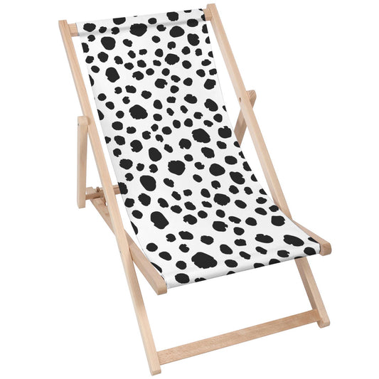 Holz Liegestuhl Black Animal Pattern