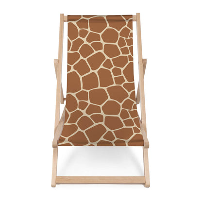 Holz Liegestuhl Giraffe Print