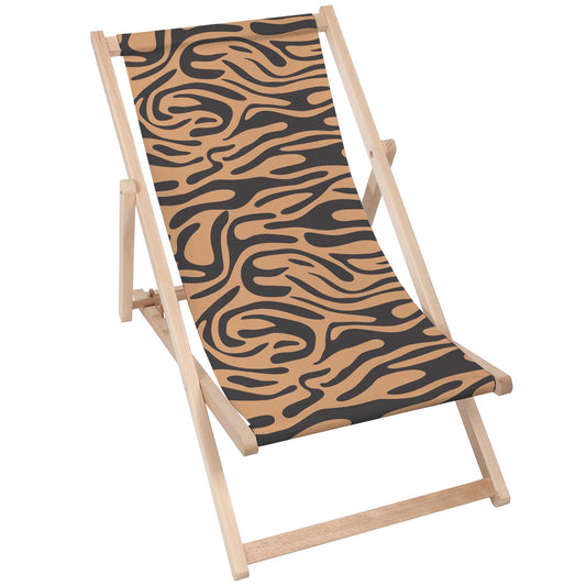 Holz Liegestuhl Tiger Print