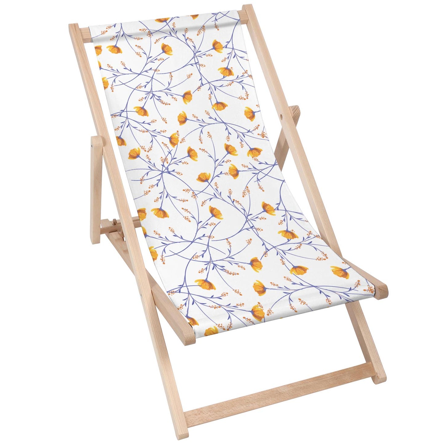Holz Liegestuhl Yellow Blooming Flowers