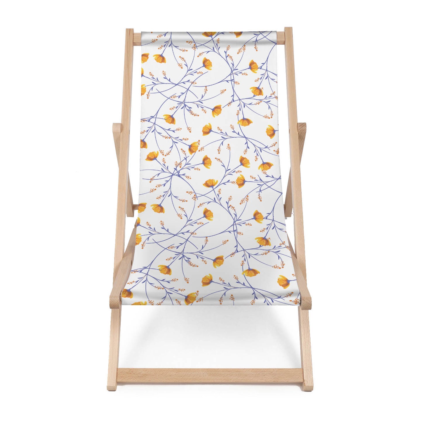 Holz Liegestuhl Yellow Blooming Flowers