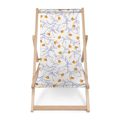 Holz Liegestuhl Yellow Blooming Flowers