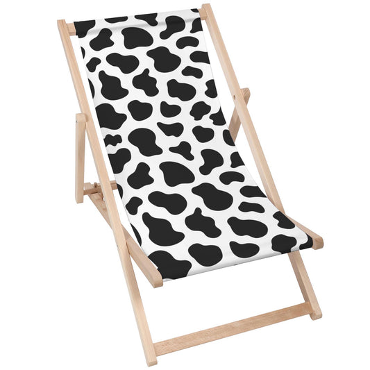 Holz Liegestuhl Cow Print