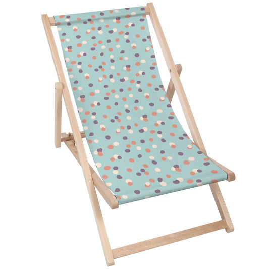 Holz Liegestuhl Pastel Blue Dots