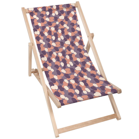 Holz Liegestuhl Pastel Purple Abstract Dots