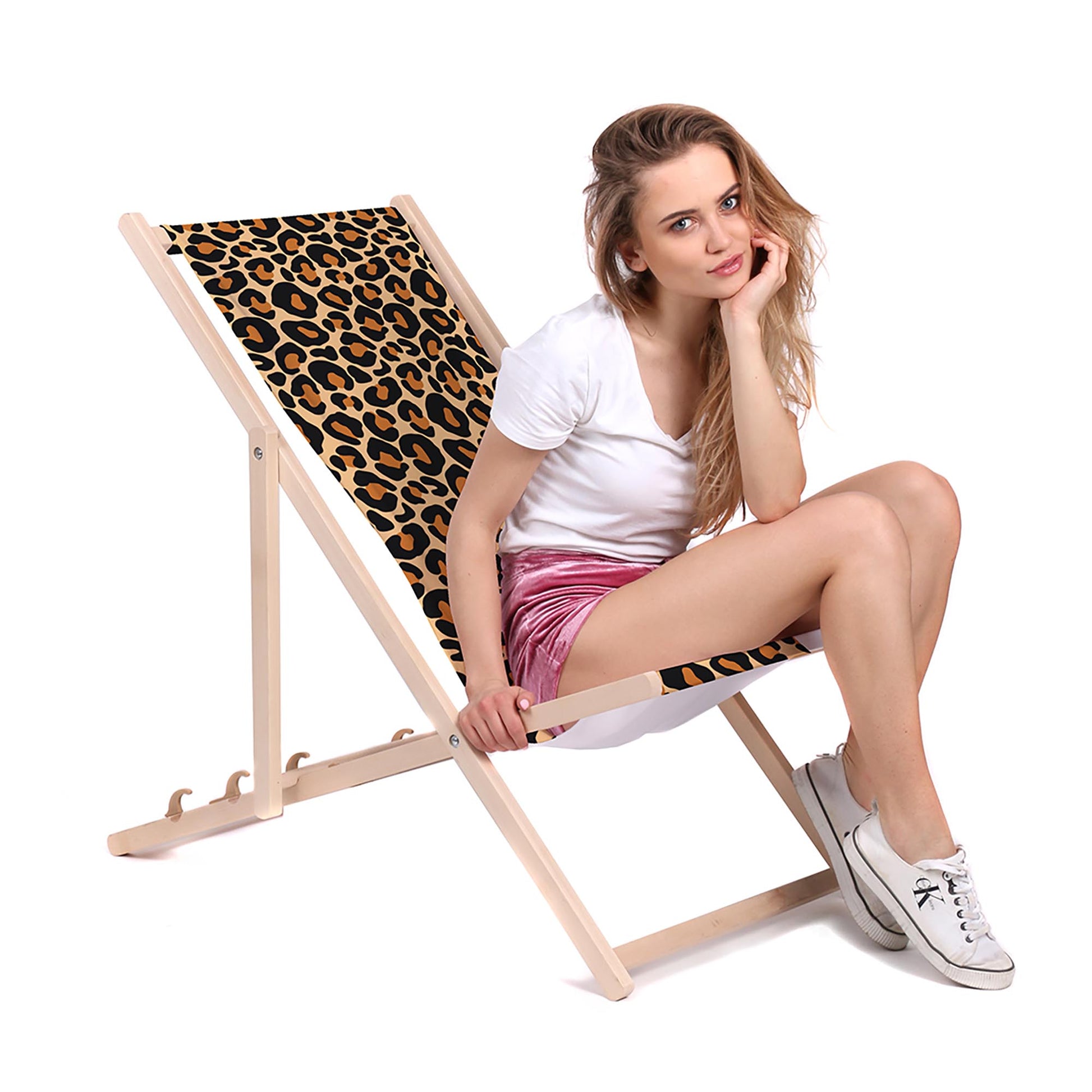 campingstuhl leopard Holz Liegestuhl Leopard Cheetah – eSunbed